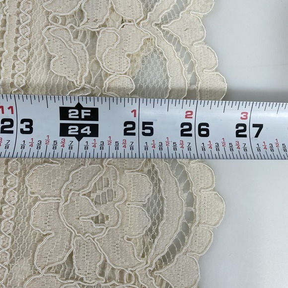 Talbots Womens Layered Lace Velvet Trim Keyhole Ruffle Blouse sz XL Ivory Classy - Picture 12 of 14